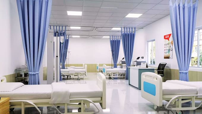 create 3d hospital, clinic, medical facilities