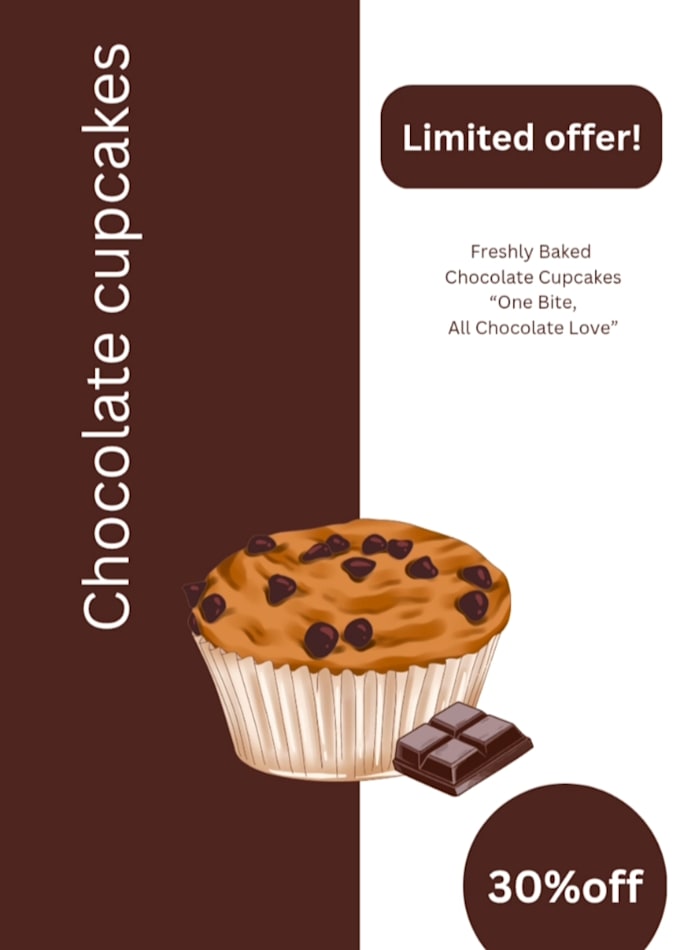 design eyecatching cupcake poster or social media design