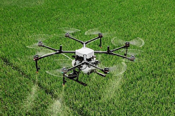 design realistic and printable 3d agricultural drone uav model with rendering