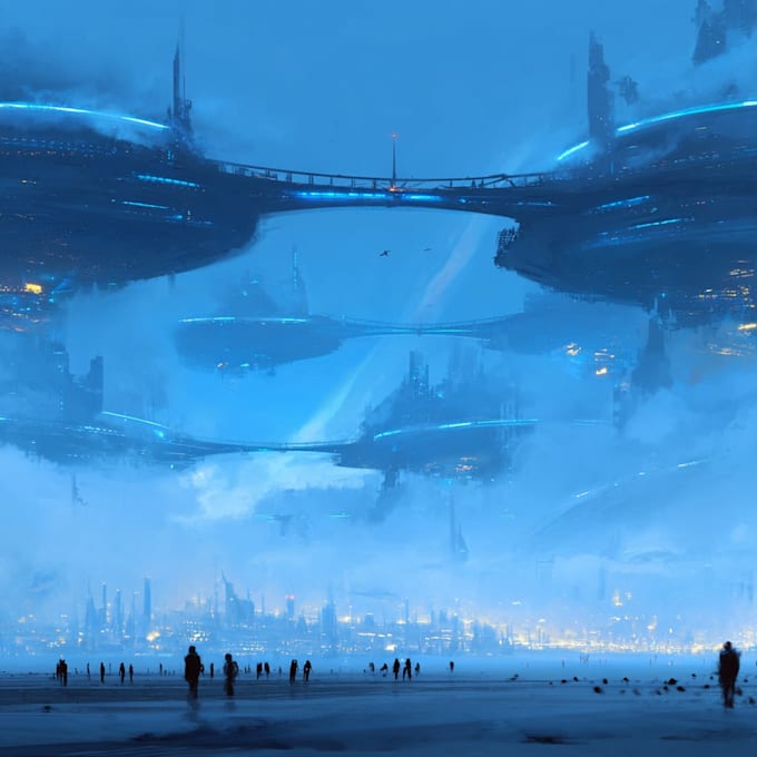 do cyberpunk futuristic city art
