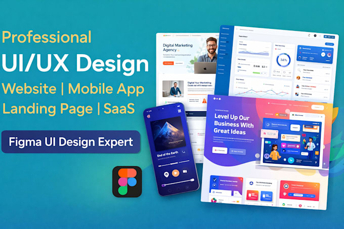 figma ui ux website design mobile app landing page user interface saas ui design