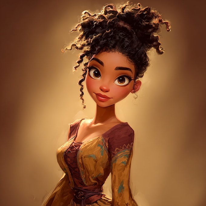 do cute disney cartoon portrait