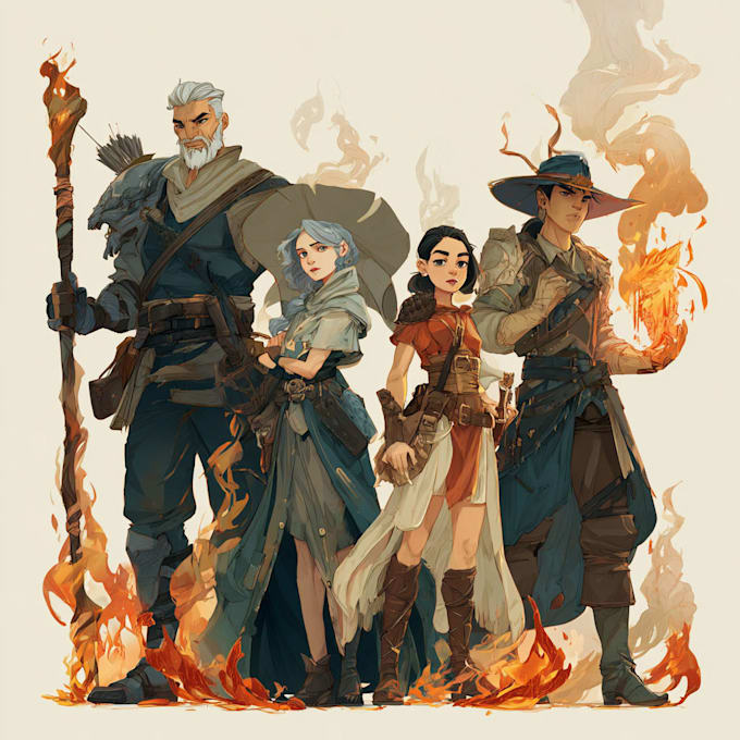 Fansinating Characters Do original fantasy characters, concept art, fanart by Javiereath | Fiverr