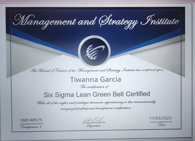 help you with lean six sigma certification