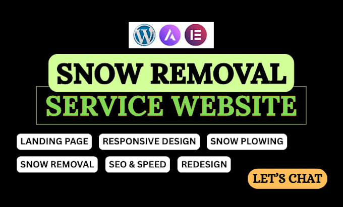build wordpress snow removal website, plowing service website