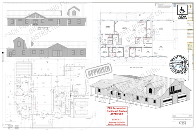 draw architecture drafting and design for permit construction