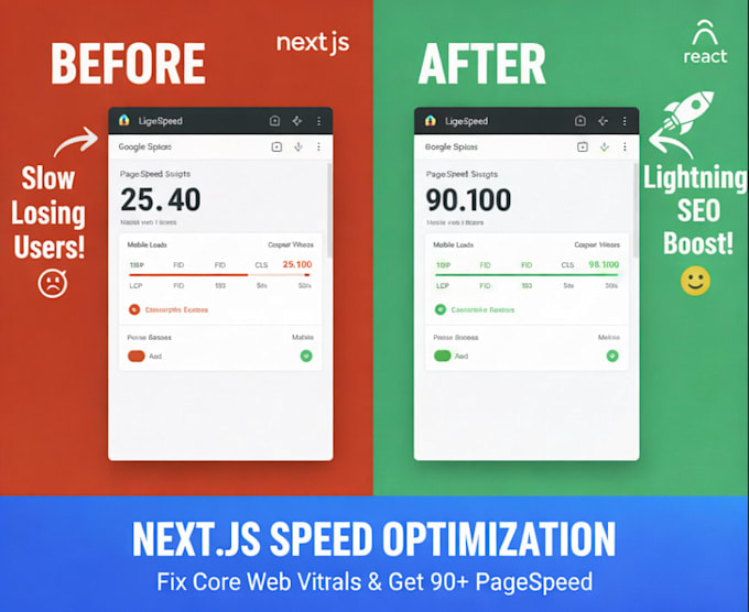 fix react nextjs performance speed and core web vitals