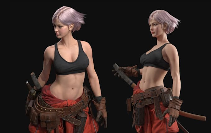 design 3d modular character optimize for unity, ue5 game,3d cloth,blender rig,uv