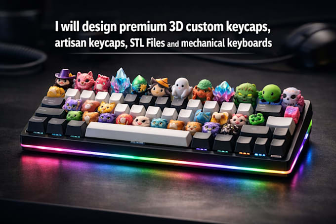 Design premium 3d custom keycaps, artisan keyscaps, stl file,mechanical ...