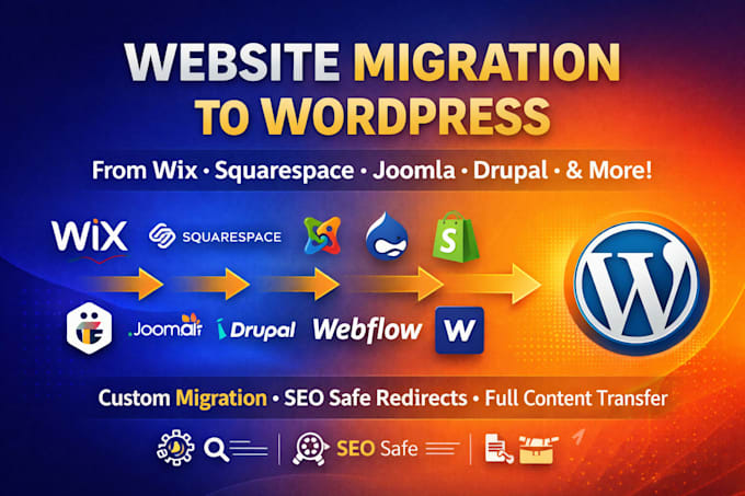 migrate joomla drupal webflow samcart squarespace to wordpress website migration