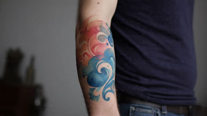 custom a watercolor tattoo design