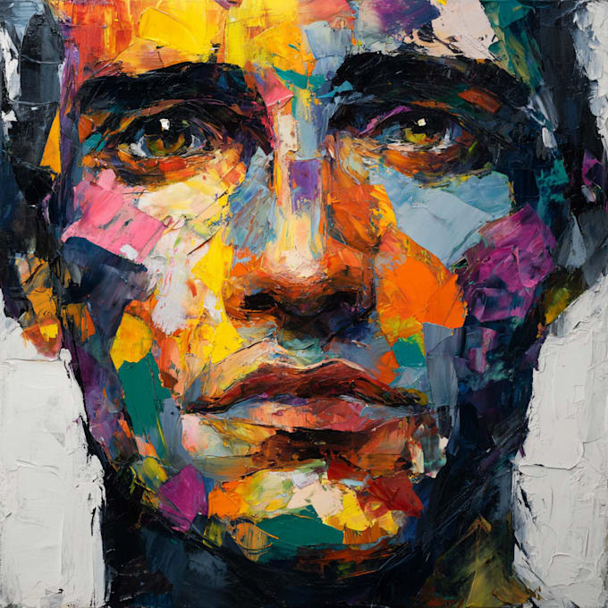 paint expressive colorful abstract portraits