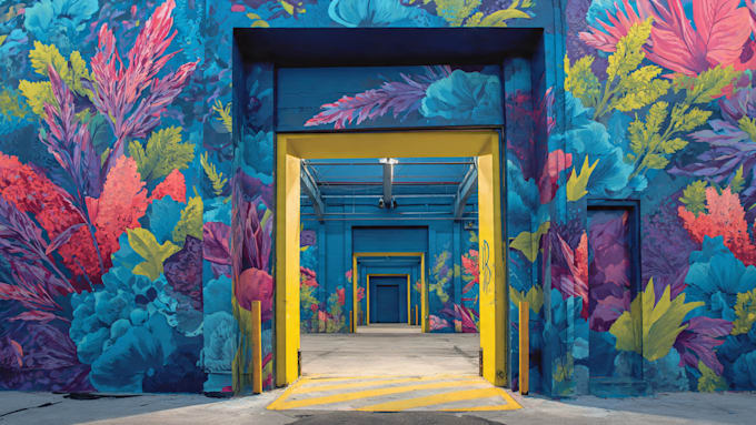 design graffiti murals wall arts and car warp