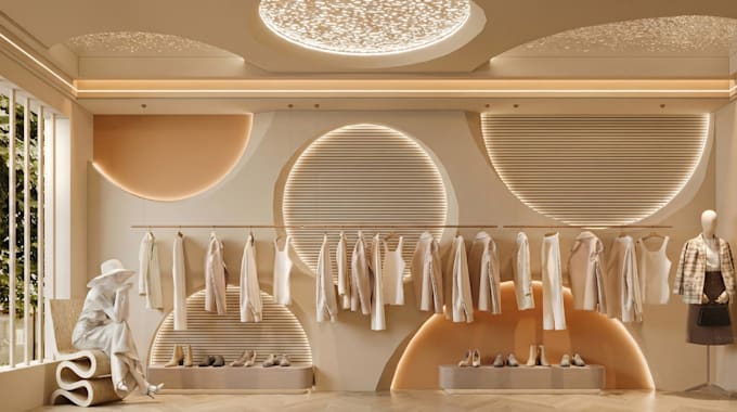 design retail shop interior, shop front, exterior store