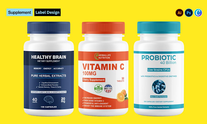 design professional supplement and product label design