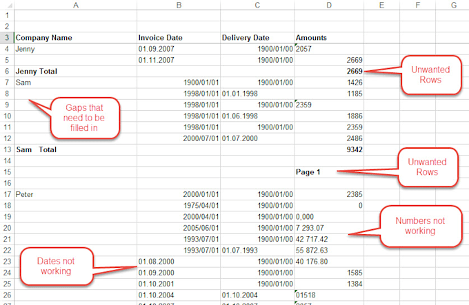 accurate data entry and excel data cleanup
