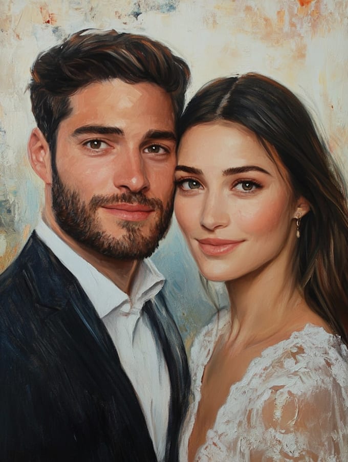 create flat minimalist wedding couple portrait from photo