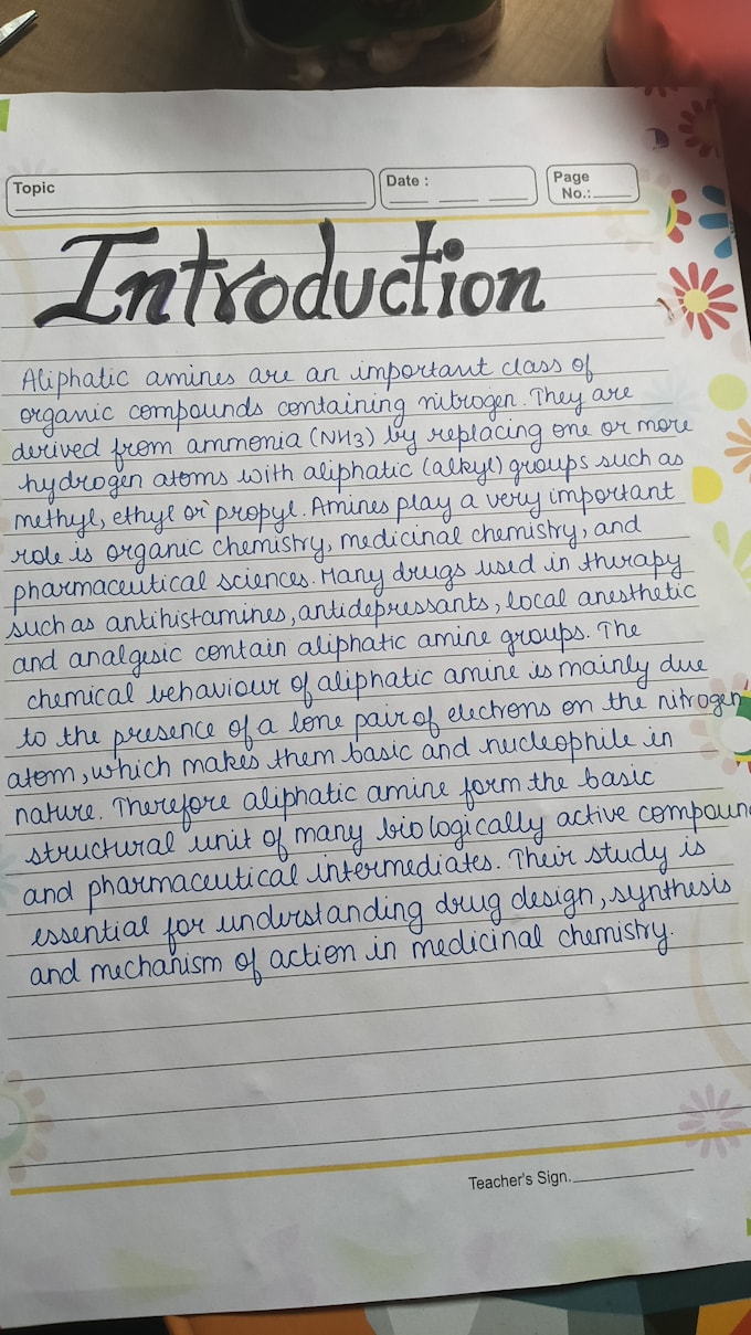 write neat handwritten notes, assignments and letter
