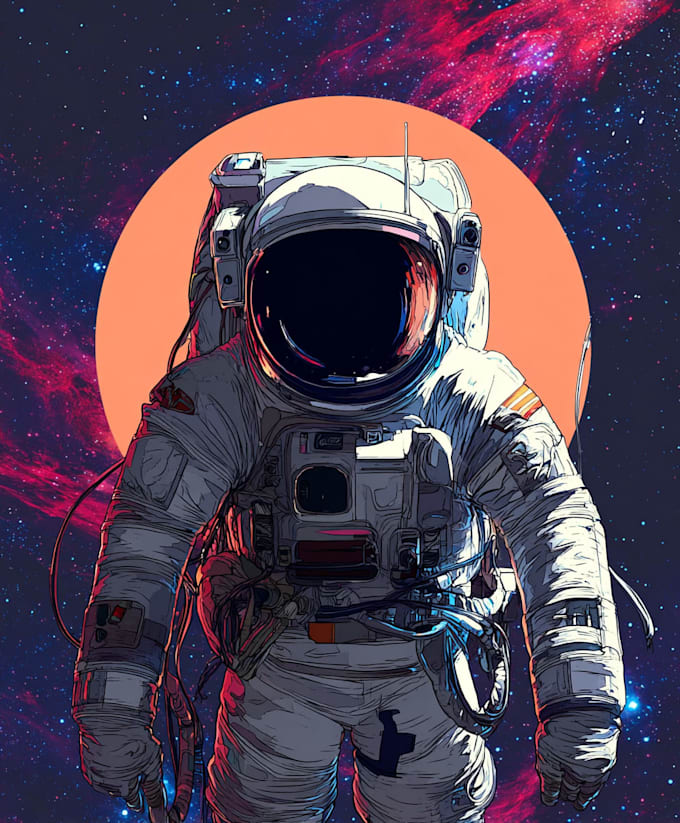 make an astronaut illustration for sci fi design