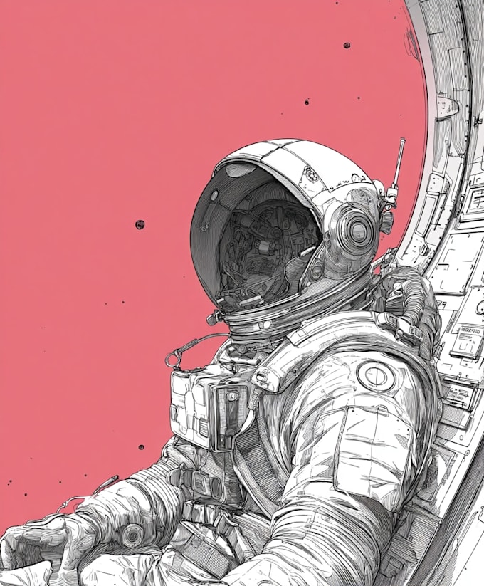 create stunning astronaut illustrations for posters, nfts