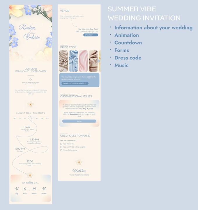 create beautiful websites for your events