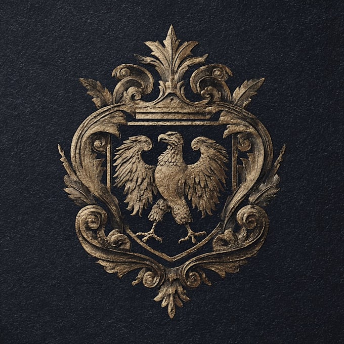 do a modern luxury heraldic crest logo design