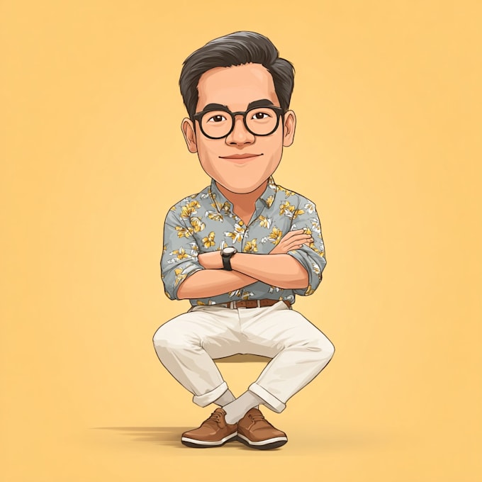draw cartoon avatar, cartoon character, caricature, logo