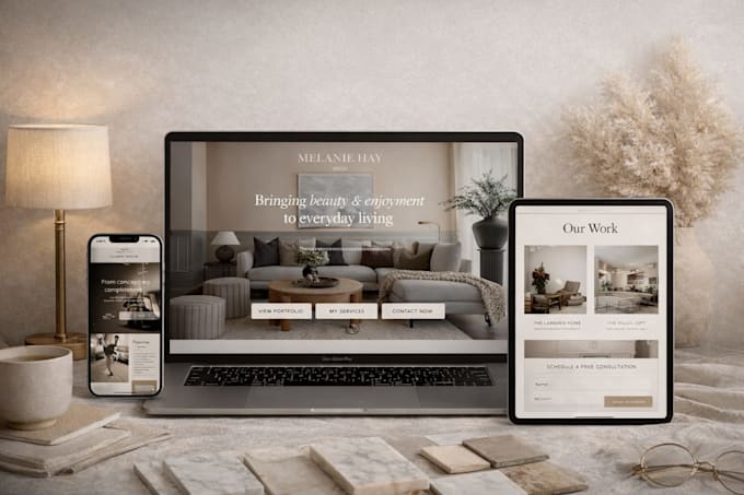 create a modern interior design website