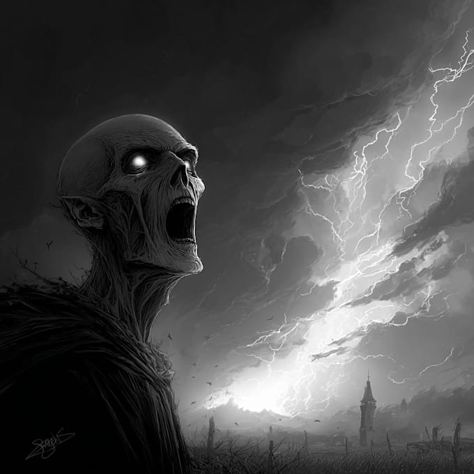 draw horror and dark fantasy illustrations