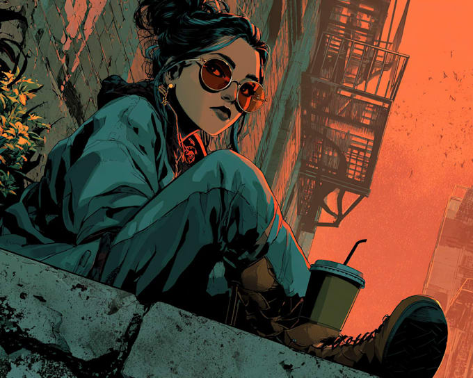 do comic book page illustration
