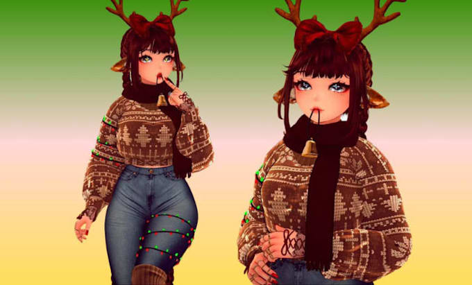 Make vrchat avatar commission 3d model vrc avatar vr character furry ...