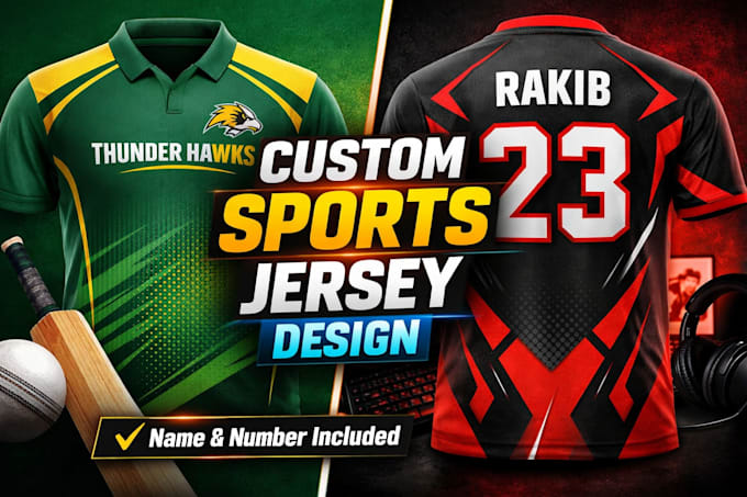 custom sports jersey design with name and numbe
