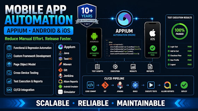 build appium mobile app automation framework for android and ios