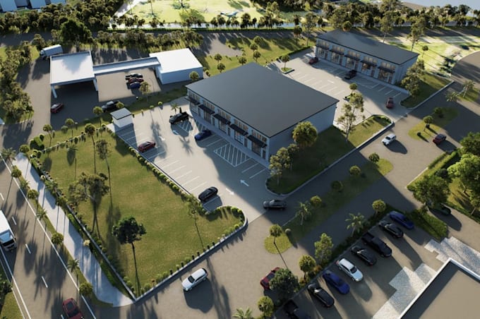 remodel architectural exterior design, site plan render, landscape visualization