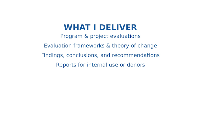 conduct program and project evaluations