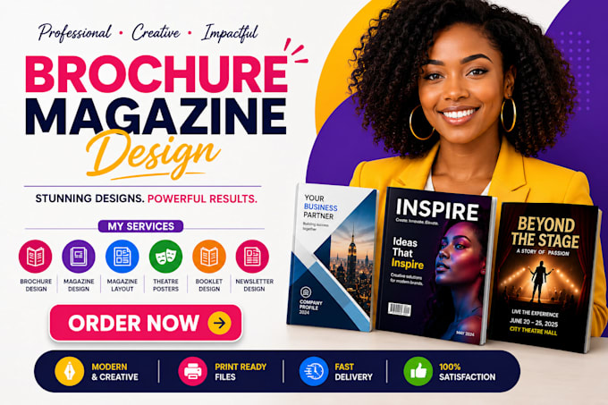 design professional brochure, magazine layout, booklet, theatre posters, catalog