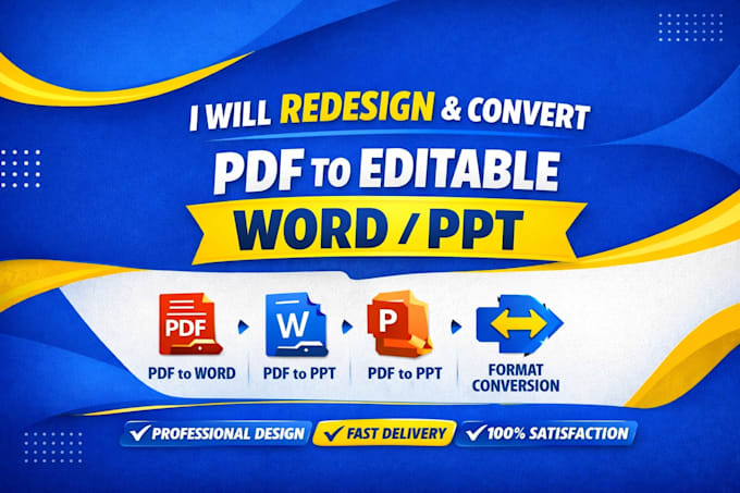 redesign and convert PDF to editable word or PPT