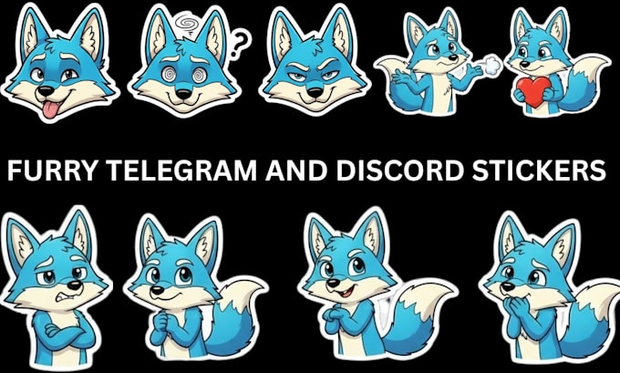 create custom furry sticker packs and character reference sheets