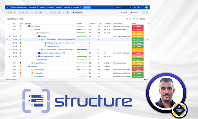 create advanced structure reports in jira