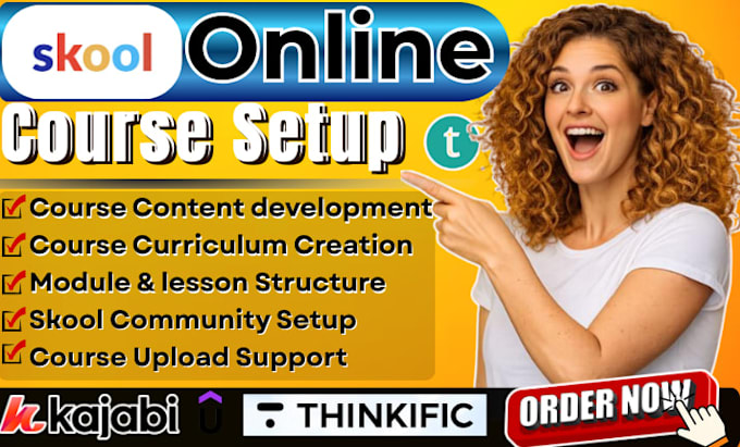 do skool online course setup, course content development, module lesson
