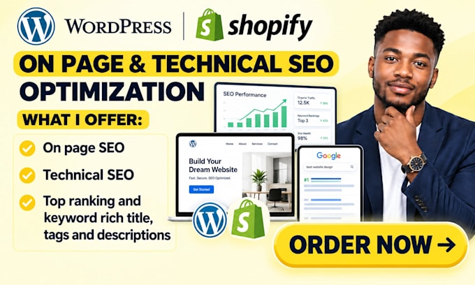 fix on page technical wordpress shopify website seo optimization google ranking