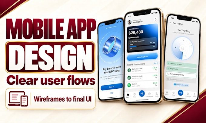 design mobile app UI UX in figma with a clickable prototype