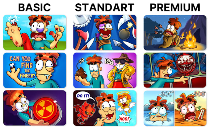 draw a custom cartoon youtube thumbnail