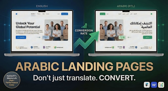 build a professional arabic landing page for agency owners