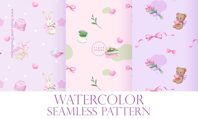 create a cute watercolor seamless pattern for your brand