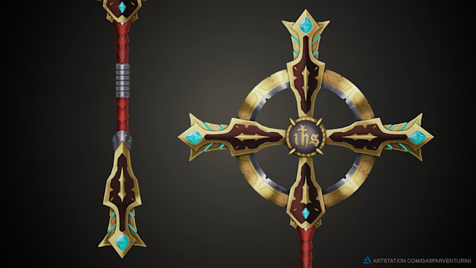 model stylized 3d weapon