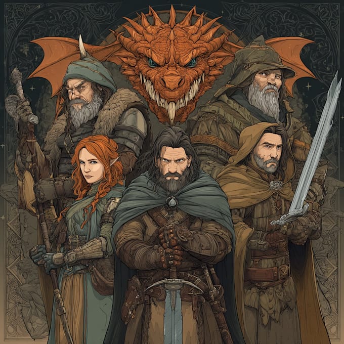 create dnd party art illustration