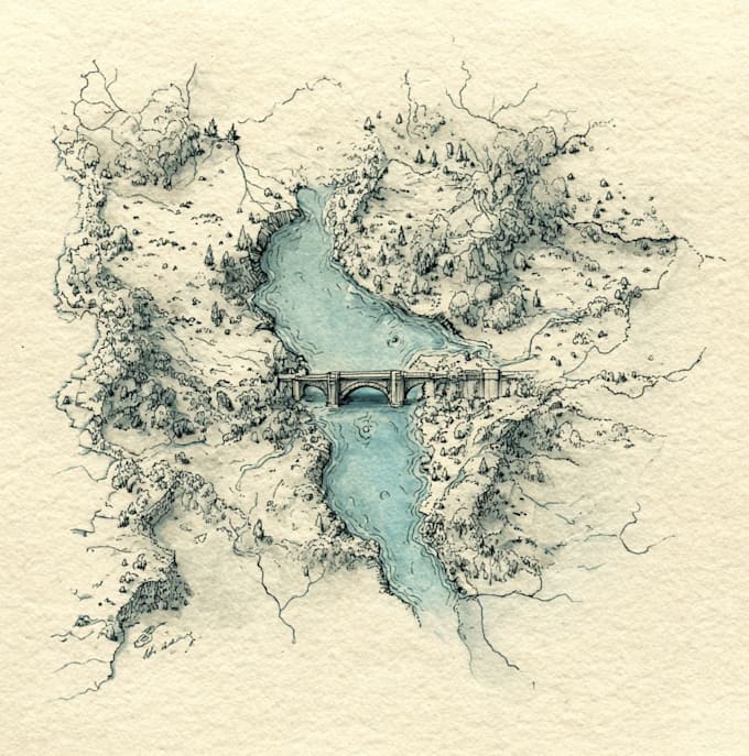 draw your fantasy map sketch