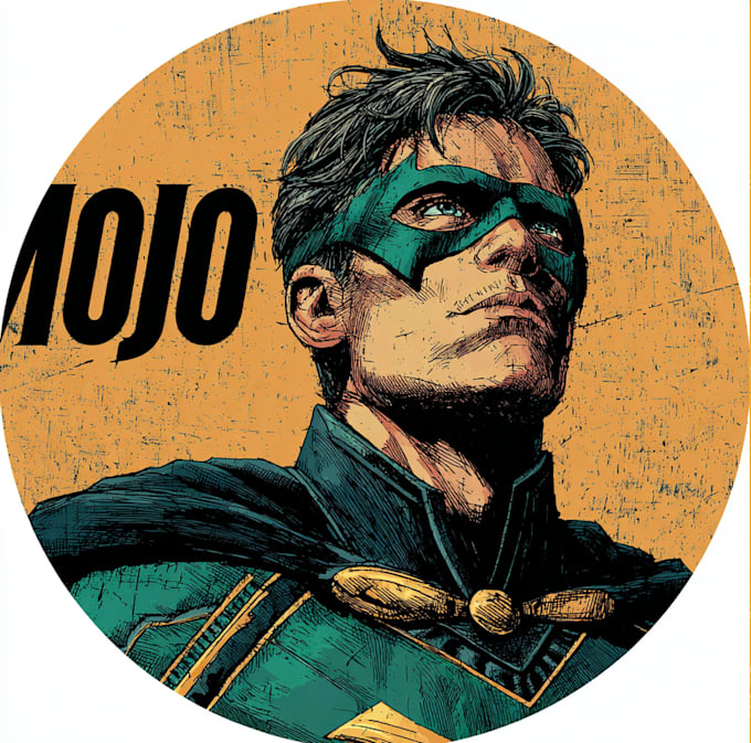 create superhero character logo and friendship portrait