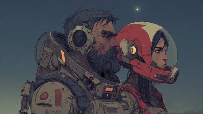 sci fi character illustration or sci fi character